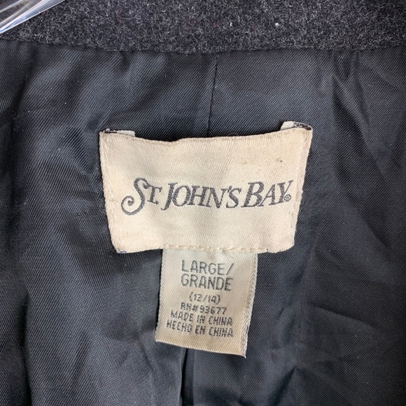 ST. JOHN'S BAY — Gray Cashmere Wool Blend Pea Coat - Picture 4 of 8